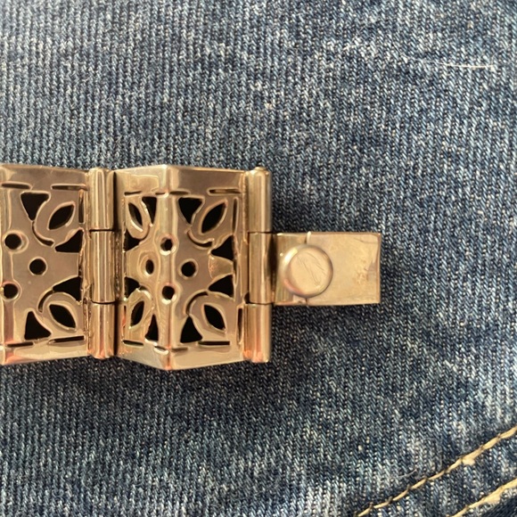 Vintage Handmade Mexico Taxco .925 Silver 9 Panel Hinged Cutout Bracelet Cuff - Picture 7 of 16